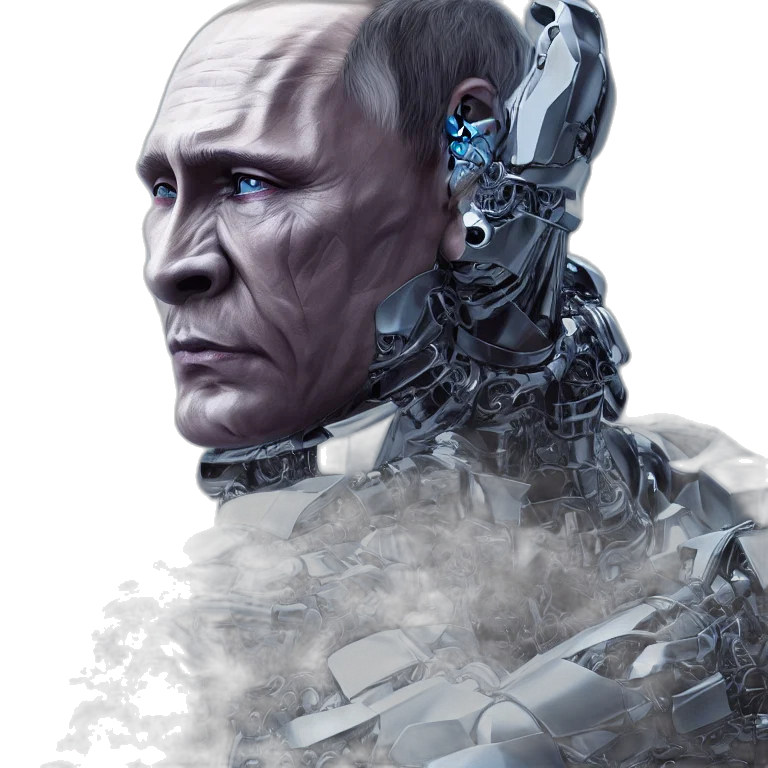 robot, face, concept art, cyberpunk transparent PNG cut-out