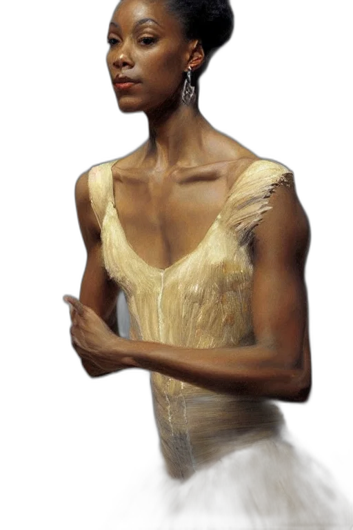 dress, face, jewelry, staff transparent PNG cut-out