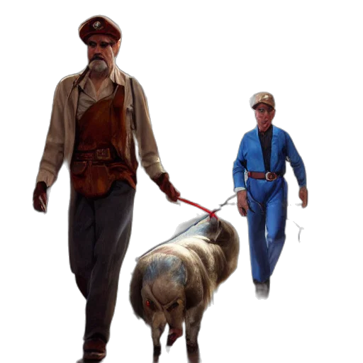 staff, animal, concept art, oil painting transparent PNG cut-out