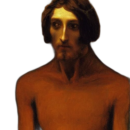 face, mask, hair, oil painting transparent PNG cut-out