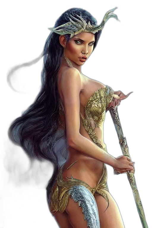 sword, staff, fantasy art, comic book art transparent PNG cut-out