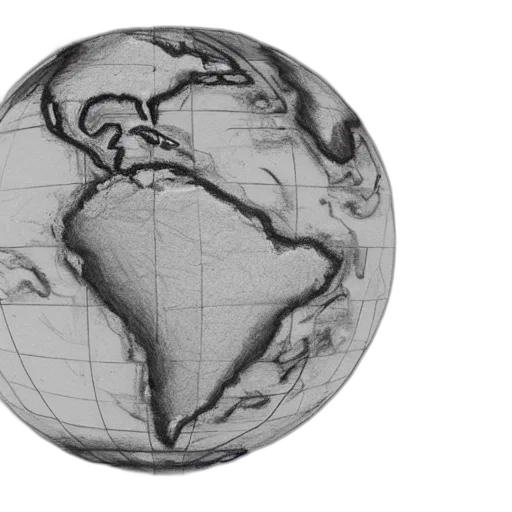 3d render, earth, world, map transparent PNG cut-out