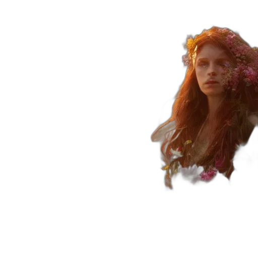 crown, flower, face, dress transparent PNG cut-out