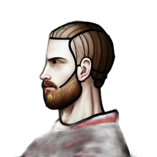 face, hair, staff, fantasy art transparent PNG cut-out