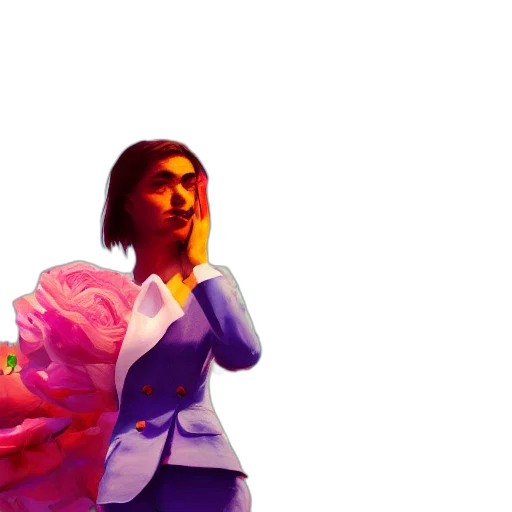 jacket, dress, umbrella, staff transparent PNG cut-out