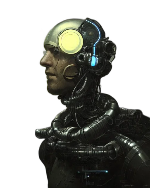 robot, face, mask, cyberpunk transparent PNG cut-out