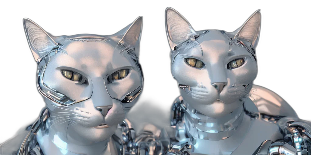 robot, 3d render, cyberpunk, concept art transparent PNG cut-out