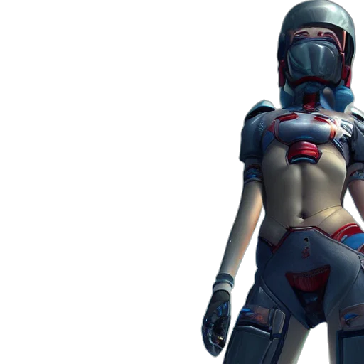 robot, 3d render, concept art, cyberpunk transparent PNG cut-out