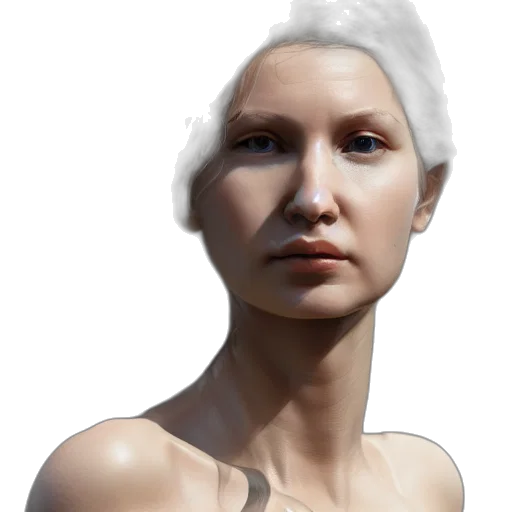 robot, face, mask, hair transparent PNG cut-out