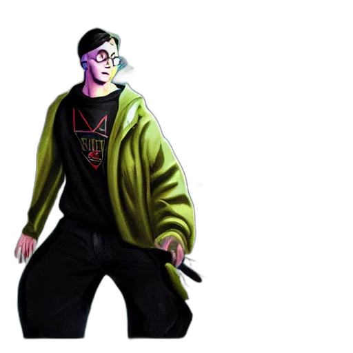 jacket, staff, concept art, comic book art transparent PNG cut-out