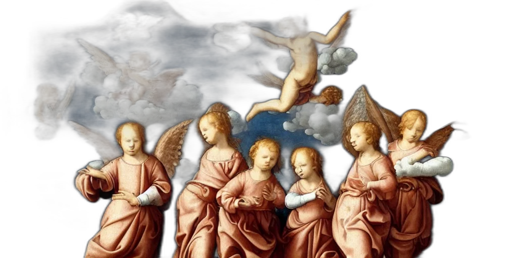 photorealistic, concept art, fire, angels transparent PNG cut-out