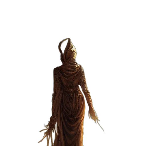 dress, creature, staff, mask transparent PNG cut-out