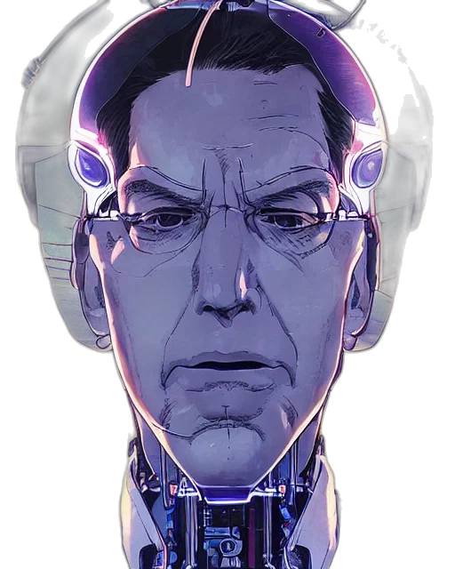 robot, face, mask, jacket transparent PNG cut-out