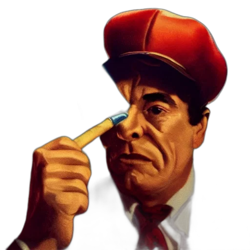 staff, face, hat, umbrella transparent PNG cut-out