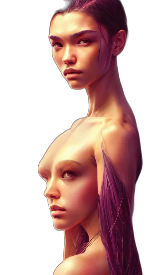 face, hair, dress, creature transparent PNG cut-out