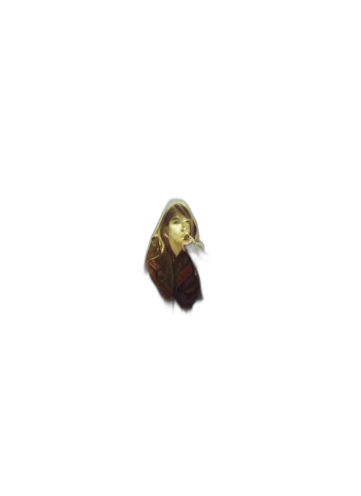 hair, face, jewelry, jacket transparent PNG cut-out