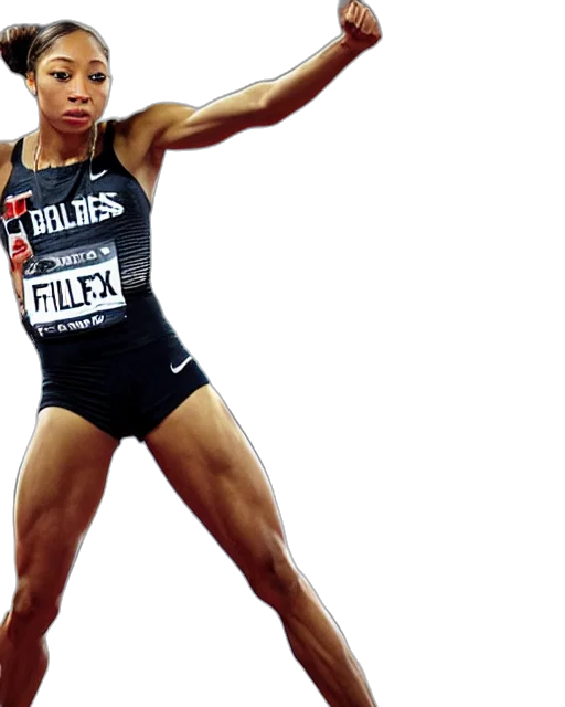 allyson, felix, crouching, meter transparent PNG cut-out