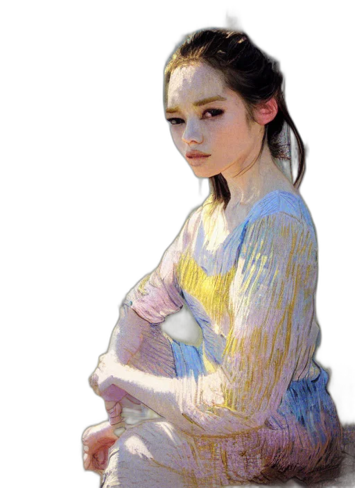 dress, face, jewelry, staff transparent PNG cut-out