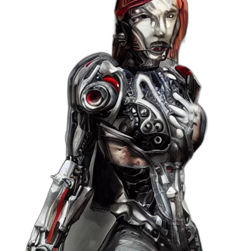 robot, concept art, cyberpunk, comic book art transparent PNG cut-out