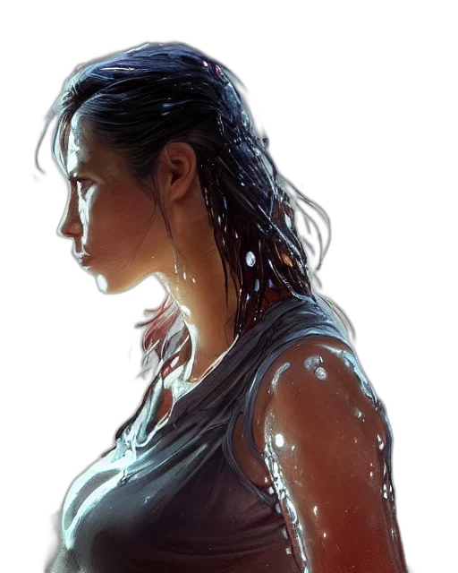 face, concept art, comic book art, photorealistic transparent PNG cut-out