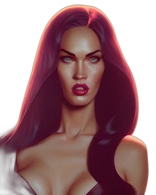 face, fantasy art, photorealistic, comic book art transparent PNG cut-out