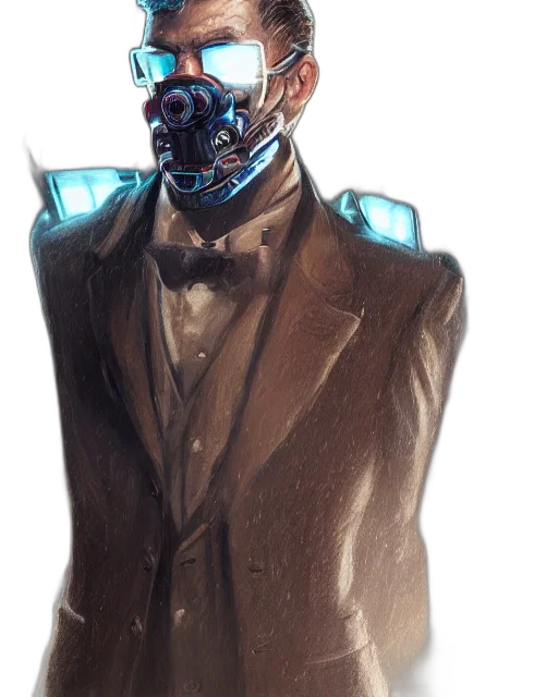robot, mask, face, jacket transparent PNG cut-out