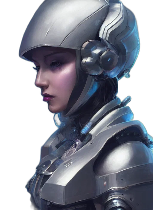 robot, face, cyberpunk, concept art transparent PNG cut-out
