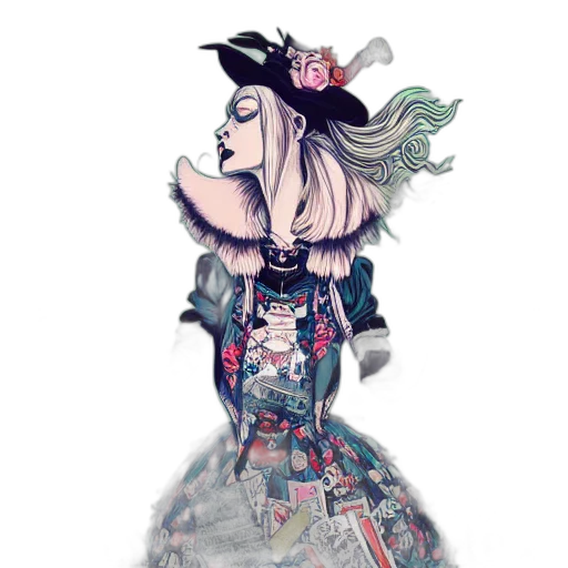 dress, staff, mask, crown transparent PNG cut-out