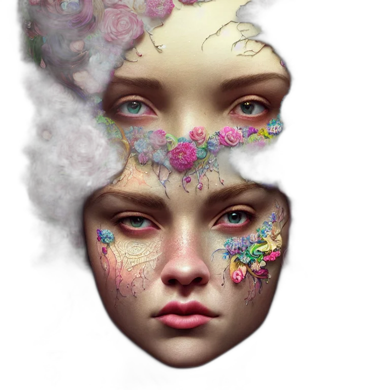 face, mask, crown, fantasy art transparent PNG cut-out