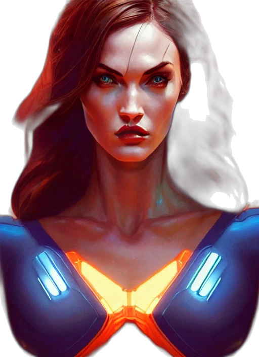 face, comic book art, concept art, fantasy art transparent PNG cut-out