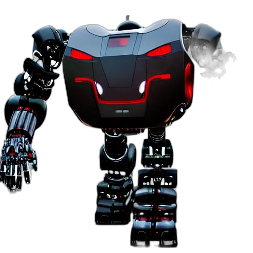 robot, weapon, concept art, 3d render transparent PNG cut-out