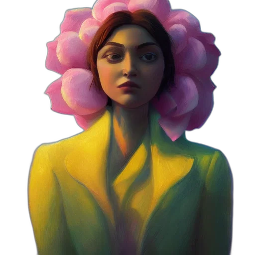 flower, crown, face, dress transparent PNG cut-out