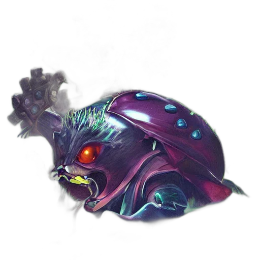 creature, dragon, mask, staff transparent PNG cut-out