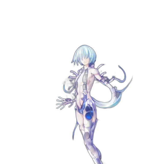 robot, dress, staff, weapon transparent PNG cut-out