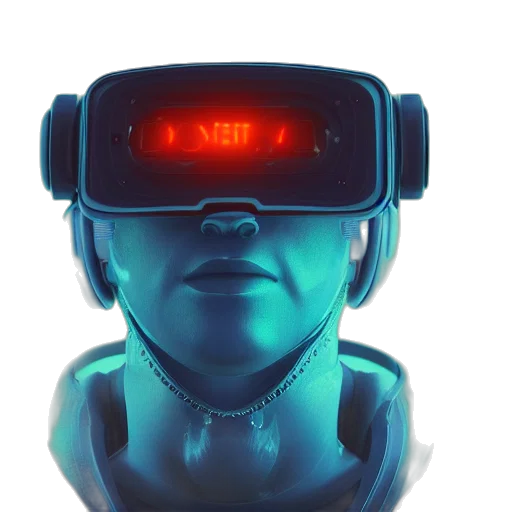 robot, mask, cyberpunk, 3d render transparent PNG cut-out