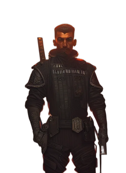 staff, weapon, mask, jacket transparent PNG cut-out