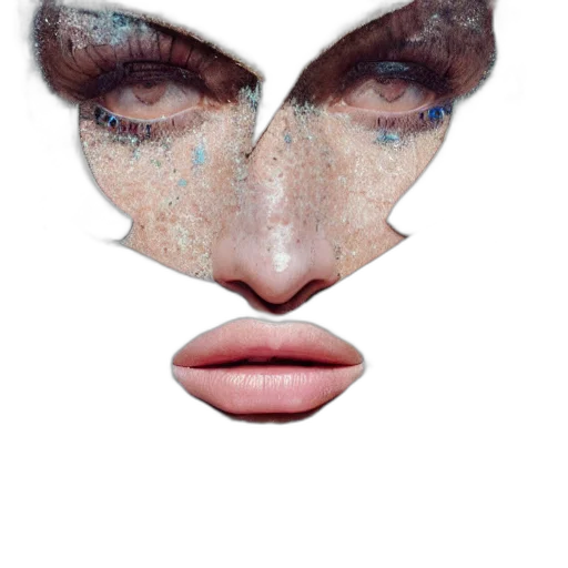 face, mask, photorealistic, watercolor transparent PNG cut-out