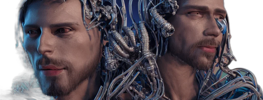 hair, robot, jewelry, creature transparent PNG cut-out