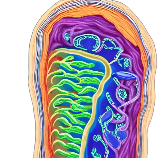 hair, inside, mitochondria, hyperrealistic transparent PNG cut-out