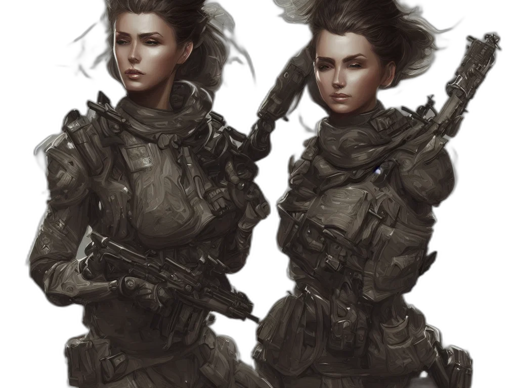 concept art, fantasy art, cyberpunk, comic book art transparent PNG cut-out