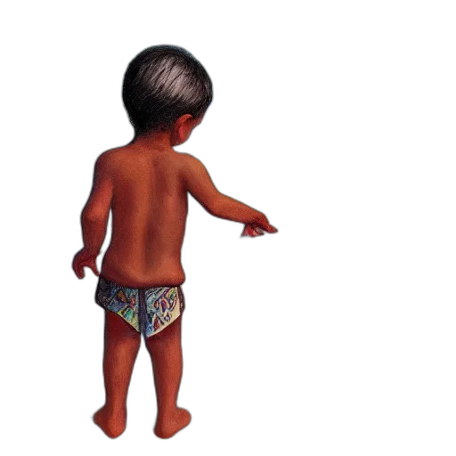 hair, creature, staff, 3d render transparent PNG cut-out