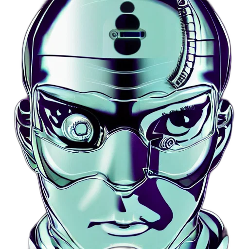 robot, face, mask, cyberpunk transparent PNG cut-out