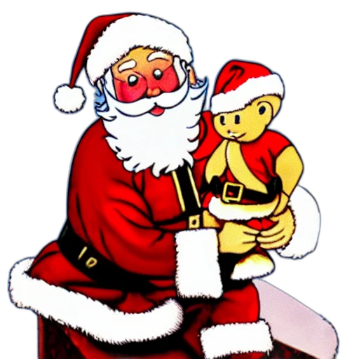 santa, claus, sitting, knee transparent PNG cut-out