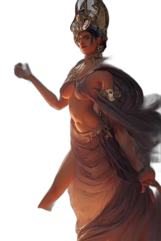 dress, staff, crown, jewelry transparent PNG cut-out