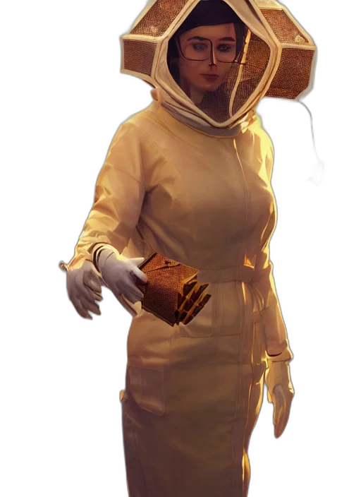 staff, mask, dress, hat transparent PNG cut-out