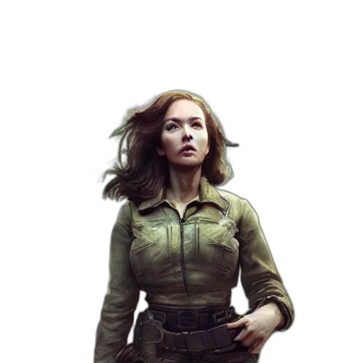 jacket, staff, face, weapon transparent PNG cut-out