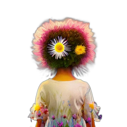 flower, dress, crown, mask transparent PNG cut-out