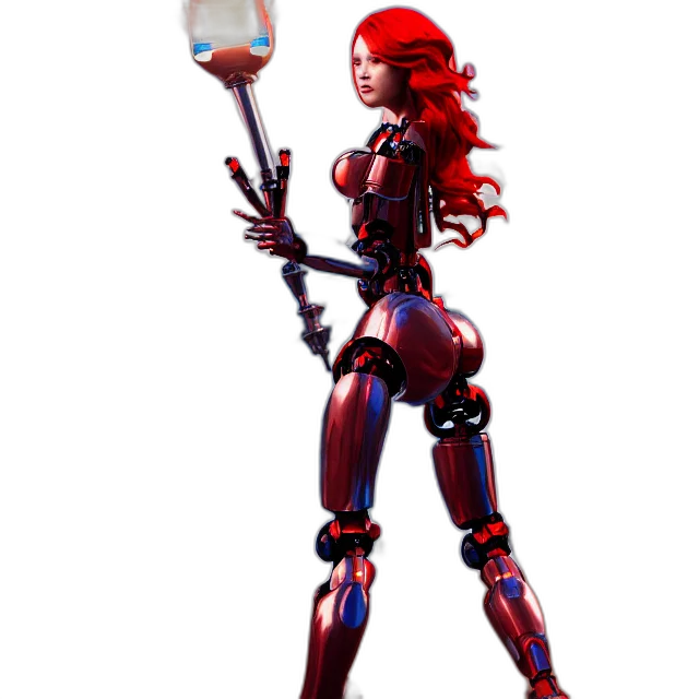 robot, staff, weapon, concept art transparent PNG cut-out