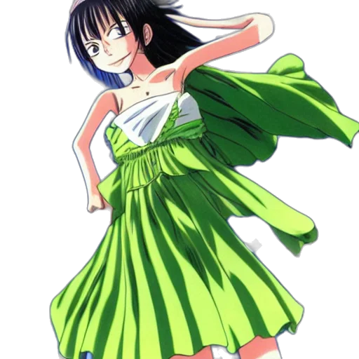 dress, anime, cartoon, concept art transparent PNG cut-out