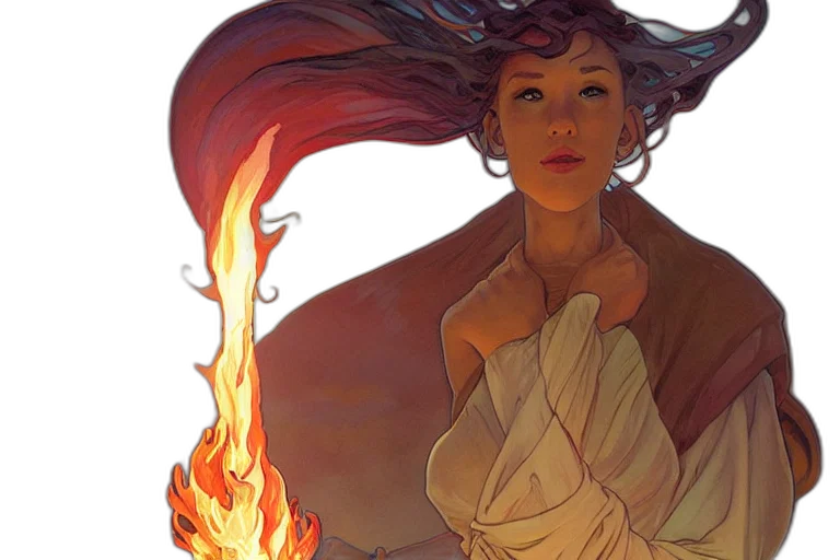 concept art, fantasy art, comic book art, fire transparent PNG cut-out